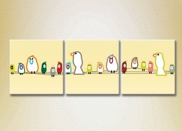 Картина Magic Color Triptych Birds on Wires (2229648)