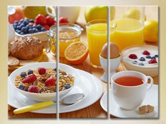 Pictură Magic Color Triptych Breakfast with muesli (2698630)