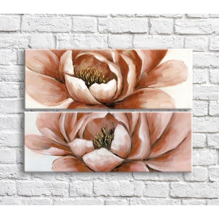 Pictură ArtPoster Pink peonies oil on White background (3467868)