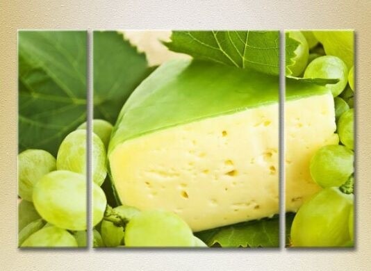 Картина Magic Color Triptych Cheese and White Grapes (2698710)