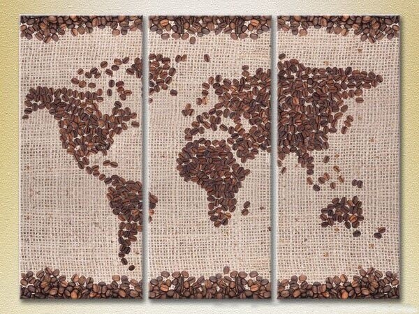 Картина Magic Color Triptych Coffee World Map (2698648)