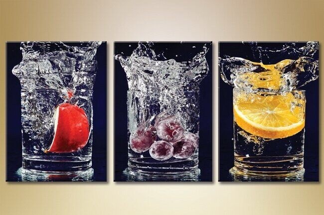 Картина Magic Color Triptych Fruits and berries in glasses (1547275)