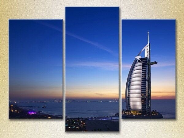 Pictură Magic Color Triptych Hotel Burj Al Arab in Dubai (2658503)