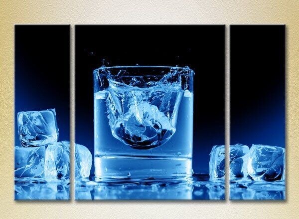 Картина Magic Color Triptych Ice cubes in a glass (2698664)