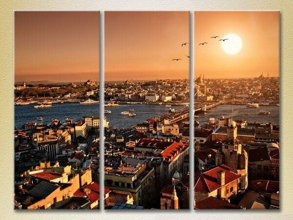 Pictură Magic Color Triptych Istanbul at Sunset, Turkey (2658515)
