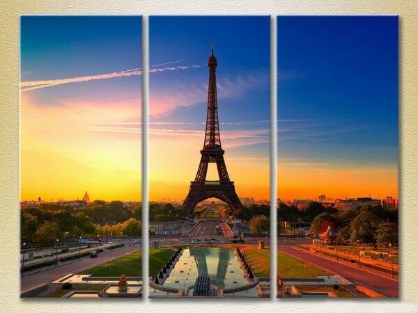 Pictură Magic Color Triptych Eiffel Tower (2658426)