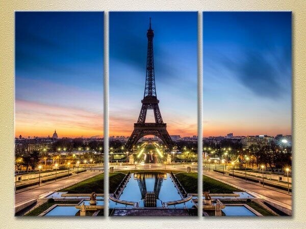 Pictură Magic Color Triptych Eiffel Tower (2658529)