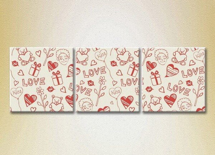 Pictură Magic Color Triptych Love (2229447)