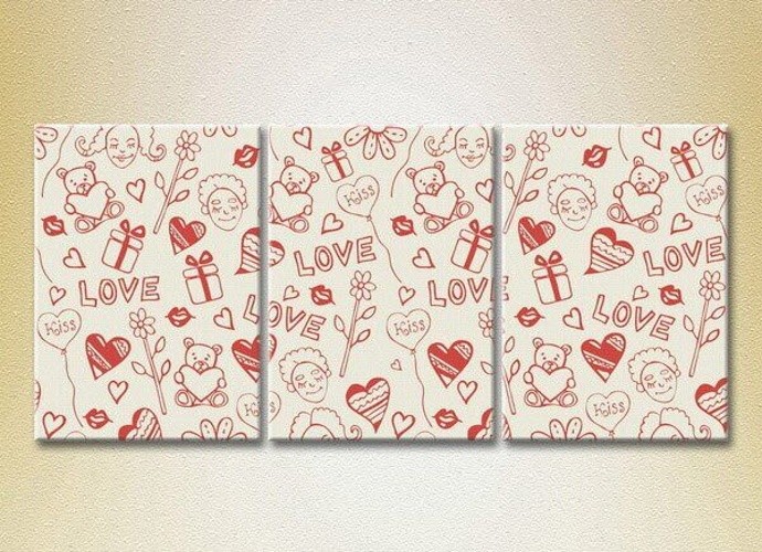 Pictură Magic Color Triptych Love (2229461)