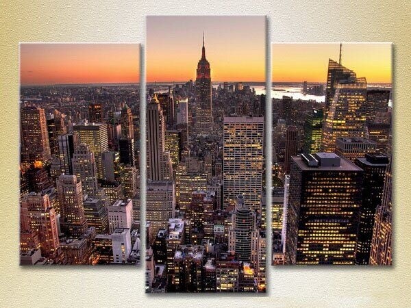 Pictură Magic Color Triptych Morning New York (2658524)