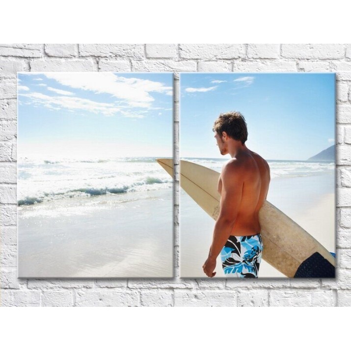 Картина ArtPoster Surfer with board on the beach (3453803)