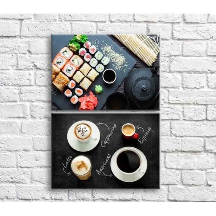 Картина ArtPoster Sushi and coffee on Black background (3478797)