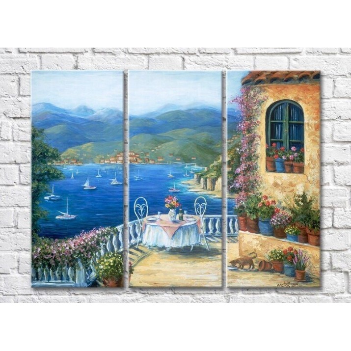 Картина ArtPoster Table on the Balcony Overlooking the Sea (3470925)