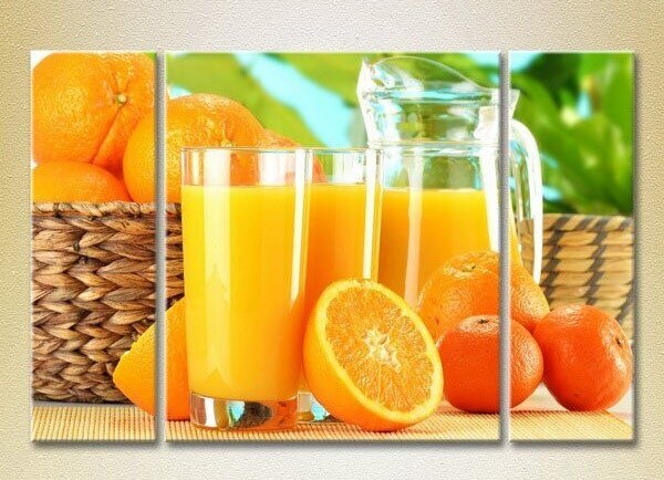 Pictură Magic Color Triptych Orange Juice Jug (2698660)