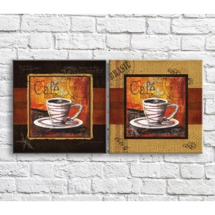 Pictură ArtPoster White cups with coffee in vintage style (3478743)