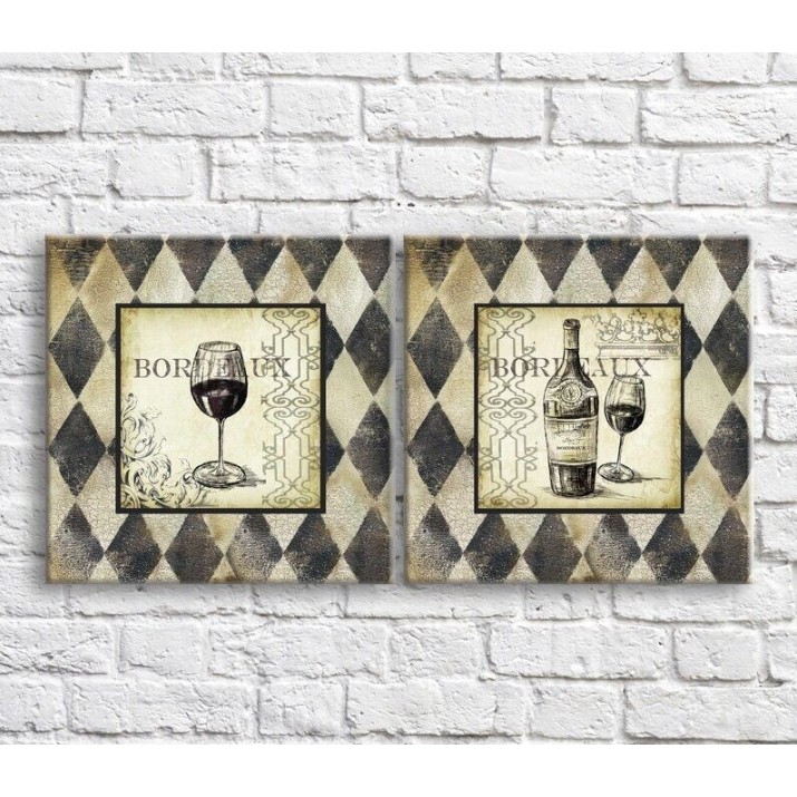 Картина ArtPoster Wine bottle and glass in Black and White style (3478715)