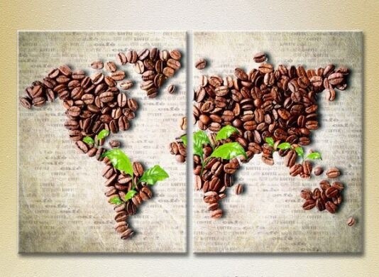 Картина ArtPoster World map made of coffee beans (2602741)