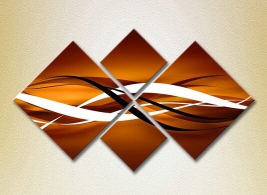 Pictură Rainbow Abstract polyptych brown yellow (2230318)