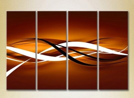 Pictură Rainbow Polyptych Abstract brown yellow 07 (2230296)