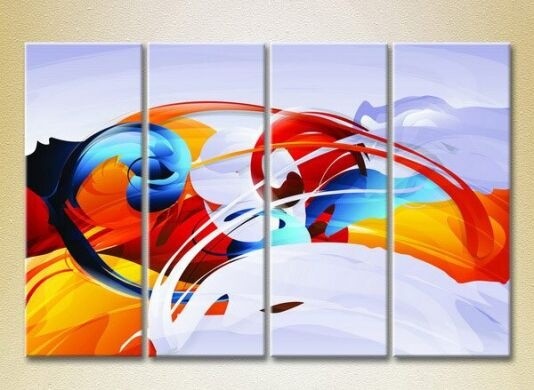 Pictură Rainbow Polyptych Abstraction blue orange 06 (2230328)