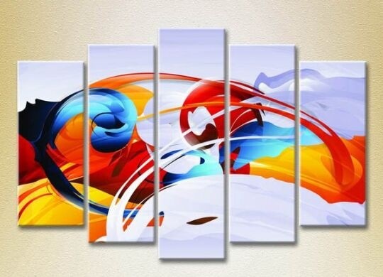 Картина Rainbow Polyptych Abstraction blue orange 12 (2231695)