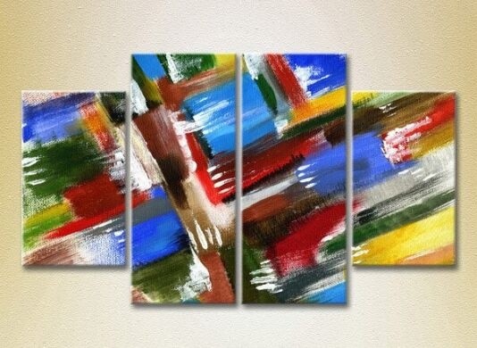 Картина Rainbow Polyptych Abstraction blue red 04 (2230319)