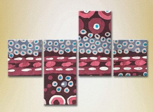 Pictură Rainbow Polyptych Abstraction burgundy blue 07 (2230279)