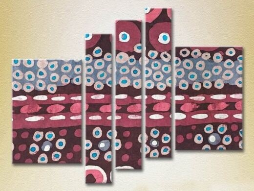 Pictură Rainbow Polyptych Abstraction burgundy blue 08 (2231639)