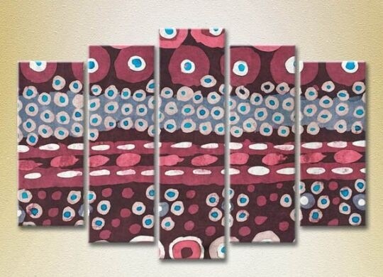 Pictură Rainbow Polyptych Abstraction burgundy blue 10 (2231628)
