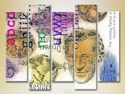 Картина Rainbow Polyptych Abstraction from faces 02 (2231659)