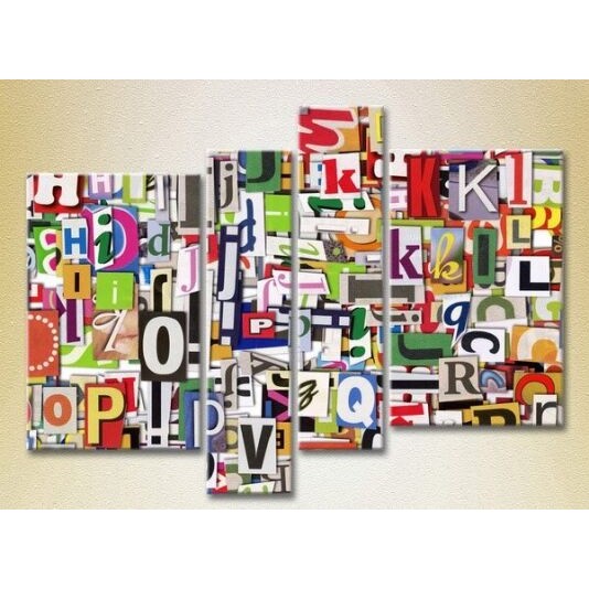 Картина Rainbow Polyptych Abstraction from letters (2230326)