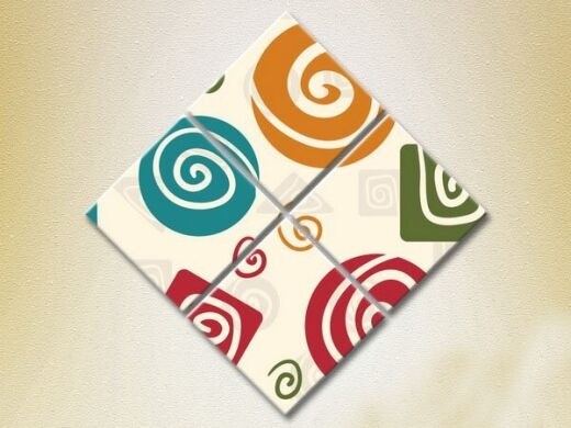 Pictură Rainbow Polyptych Abstraction Geometric Shapes (2230503)