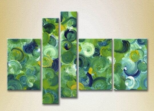 Картина Rainbow Polyptych Abstraction green blue 16 (2231664)