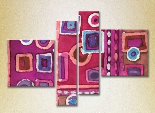 Картина Rainbow Polyptych Abstraction lilac pink 03 (2230350)