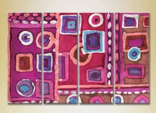 Pictură Rainbow Polyptych Abstraction lilac pink 06 (2230333)