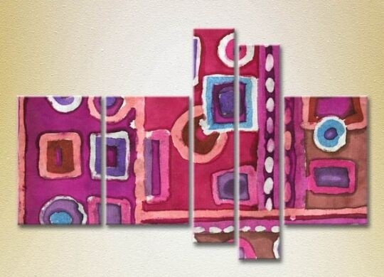 Картина Rainbow Polyptych Abstraction lilac pink 11 (2231700)