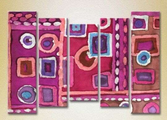 Картина Rainbow Polyptych Abstraction lilac pink 14 (2231699)
