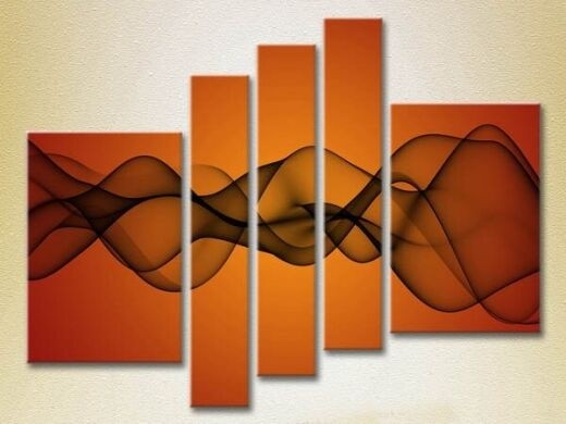 Картина Rainbow Polyptych Abstraction orange black 09 (2231686)