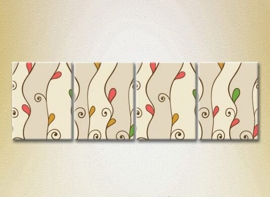 Картина Rainbow Polyptych Abstraction pattern red green 06 (2230511)