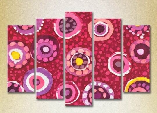 Картина Rainbow Polyptych Abstraction pink yellow 11 (2231682)