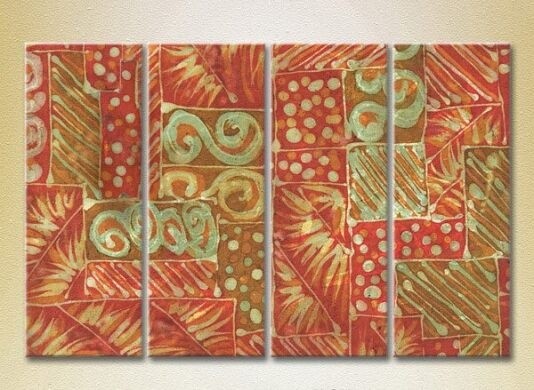 Картина Rainbow Polyptych Abstraction red green 06 (2230283)