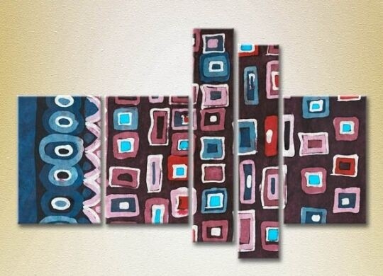 Картина Rainbow Polyptych Abstraction violet blue 12 (2231708)