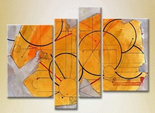 Картина Rainbow Polyptych Abstraction yellow violet (2230254)