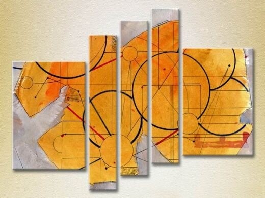 Картина Rainbow Polyptych Abstraction yellow violet 08 (2231656)