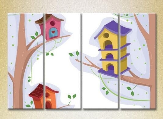 Картина Rainbow Polyptych Birdhouses 01 (2230601)