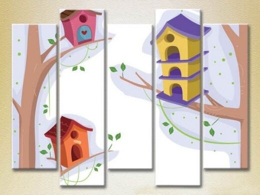 Картина Rainbow Polyptych Birdhouses 03 (2231806)