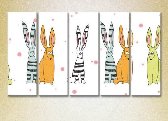 Картина Rainbow Polyptych Bunnies 02 (2231775)