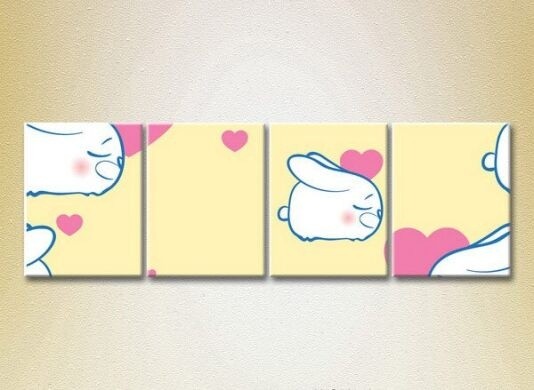 Картина Rainbow Polyptych Bunnies and Hearts 02 (2230553)