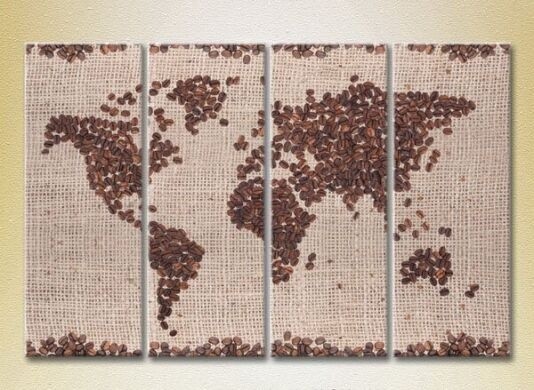 Картина Rainbow Polyptych Coffee World Map 01 (2220274)