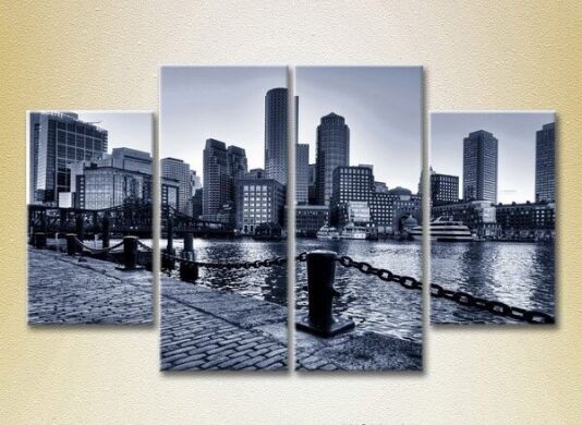 Pictură Rainbow Polyptych Embankment monochrome 01 (2718158)